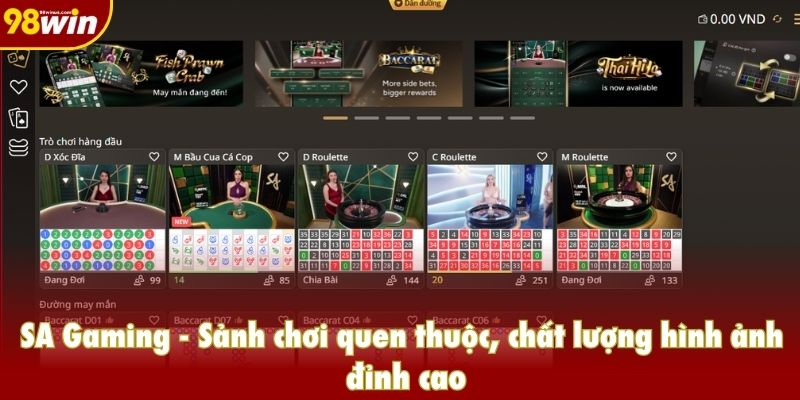 SA Gaming - Sảnh chơi quen thuộc, chất lượng hình ảnh đỉnh cao
